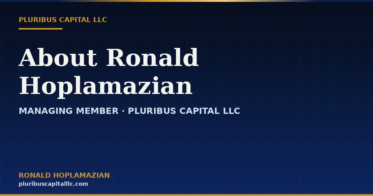 About | Ronald Hoplamazian | Pluribus Capital LLC